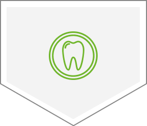 Icon of a tooth inside two circles