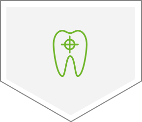Icon of a tooth with aim inside