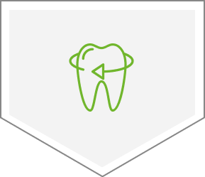Icon of a tooth with arrow